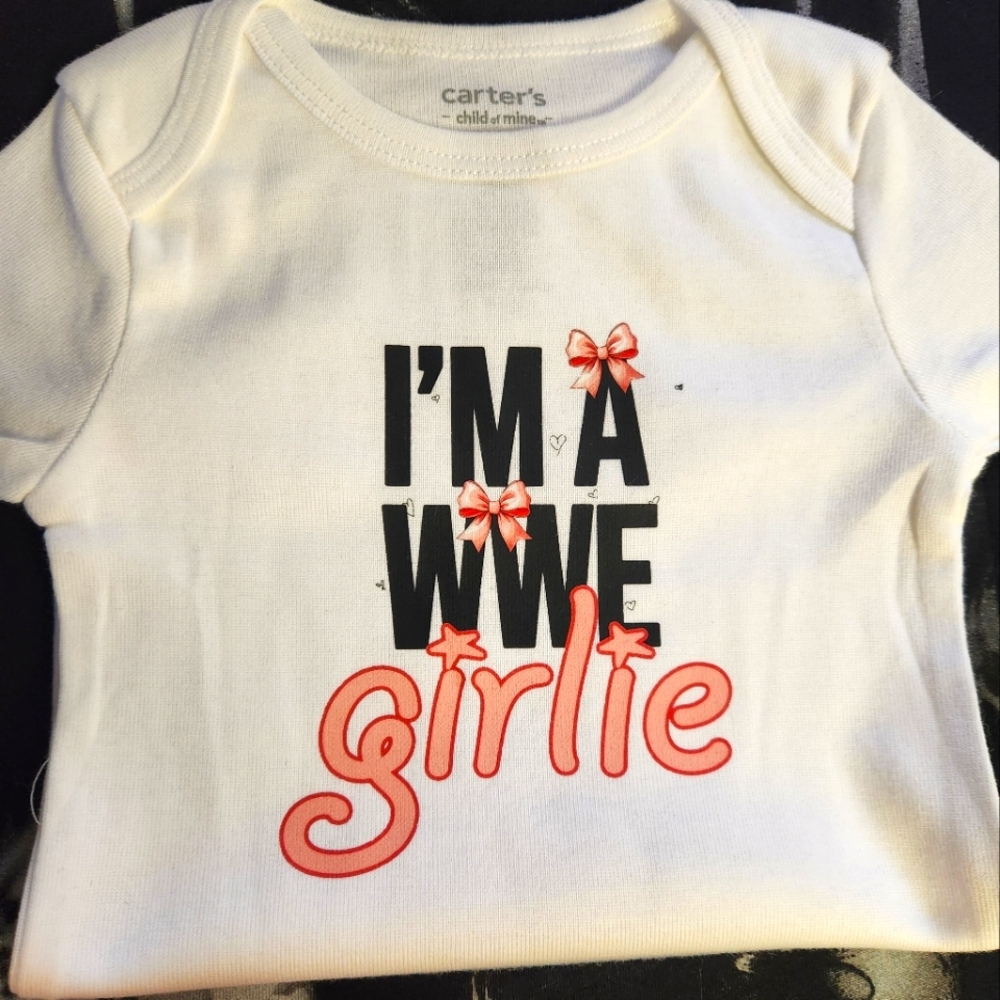 ❌️✋️SOLDCarter's White and Pink WWE Girlie Onesie